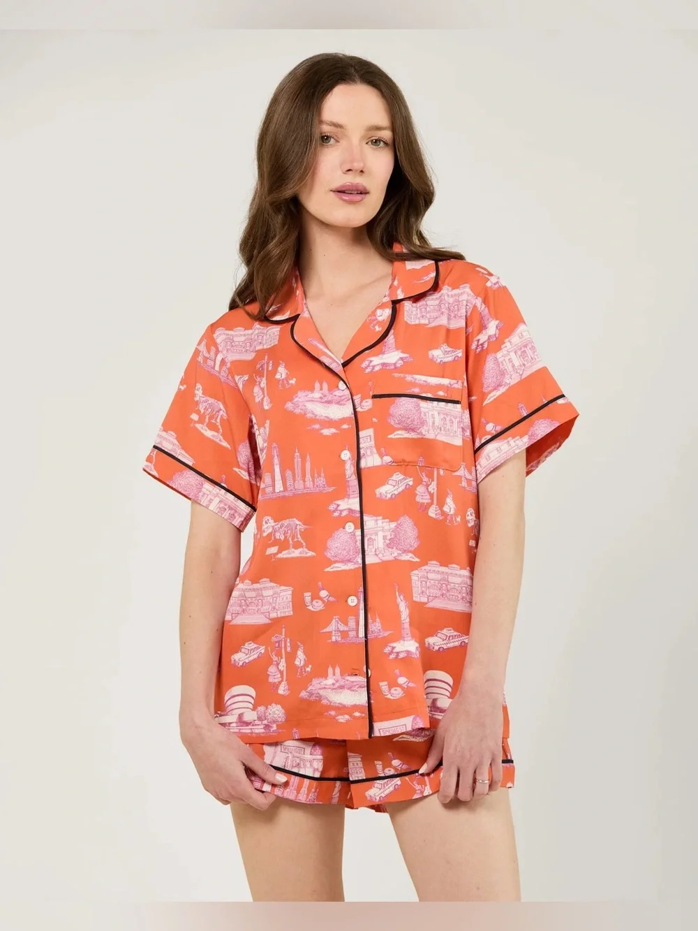 Katie Kime New York Toile Pajamas Short Set XS